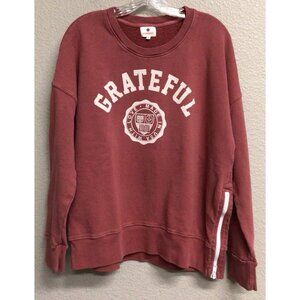 Sundry Grateful Sweatshirt Womens 3 Large Pullover Crew Neck Mauve